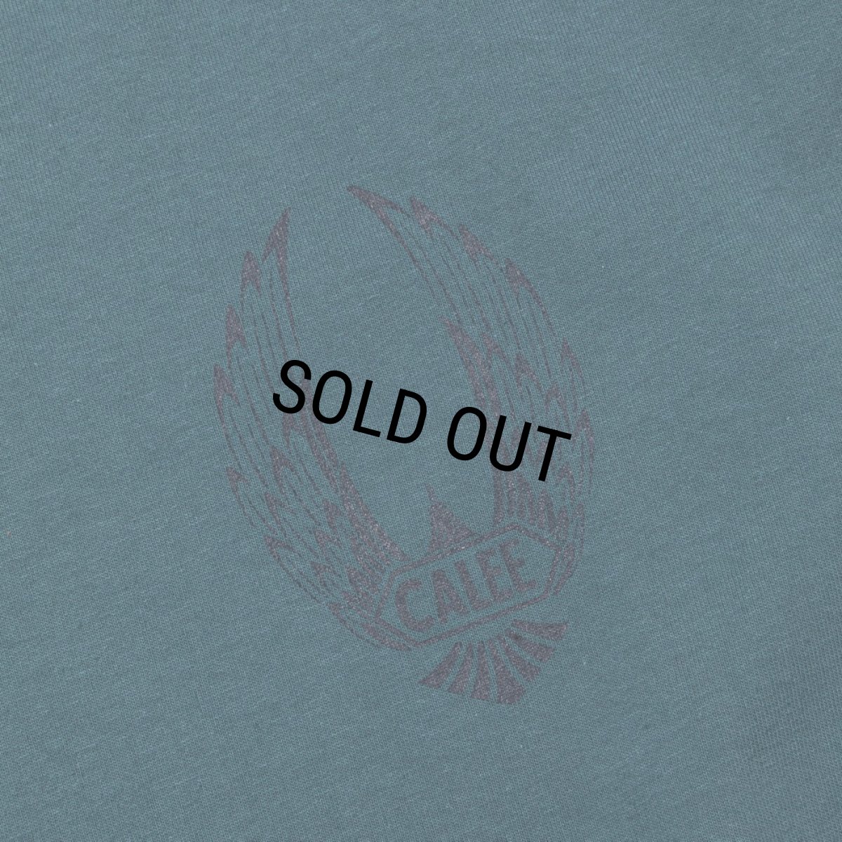 画像4: CALEE/VINTAGE TYPE WING LOGO L/S TEE ＜NATURALLY PAINT DESIGN＞（CHARCOAL GREEN）［プリント長袖T-24秋冬］ (4)