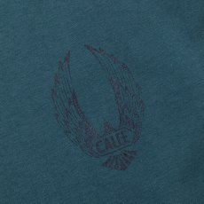 画像4: CALEE/VINTAGE TYPE WING LOGO L/S TEE ＜NATURALLY PAINT DESIGN＞（CHARCOAL GREEN）［プリント長袖T-24秋冬］ (4)
