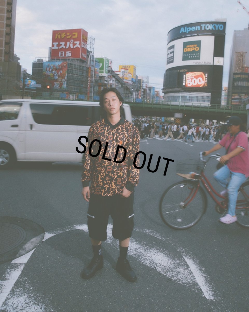 画像3: BlackEyePatch/FLAME PATTERNED GAME SHIRT(MULTI) (3)