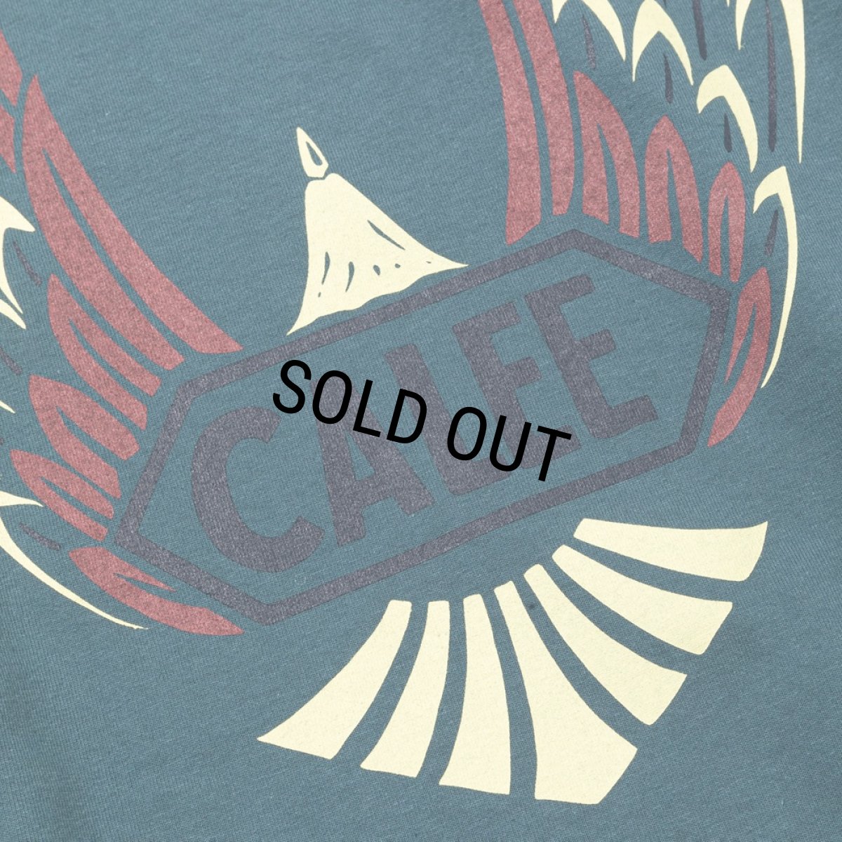 画像6: CALEE/VINTAGE TYPE WING LOGO L/S TEE ＜NATURALLY PAINT DESIGN＞（CHARCOAL GREEN）［プリント長袖T-24秋冬］ (6)