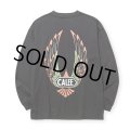 CALEE/VINTAGE TYPE WING LOGO L/S TEE ＜NATURALLY PAINT DESIGN＞（CHARCOAL）［プリント長袖T-24秋冬］