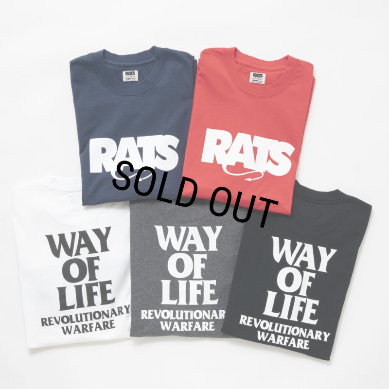 RATS/BOX LOGO WAY OF LIFE TEE（NAVY）［プリントT-24秋冬］ - JONAS