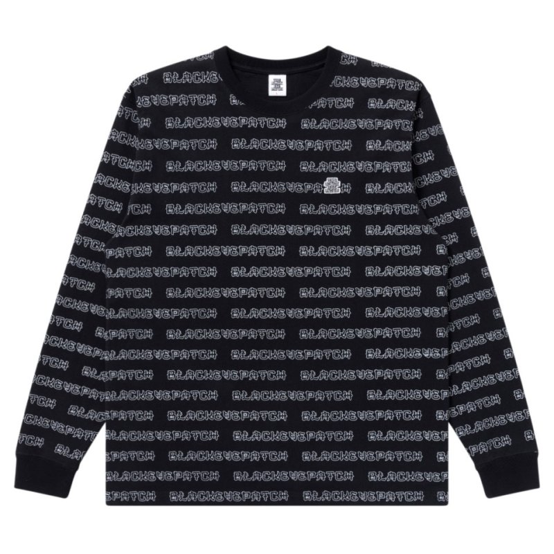 画像1: BlackEyePatch/KANJI BORDERED L/S TEE(BLACK)