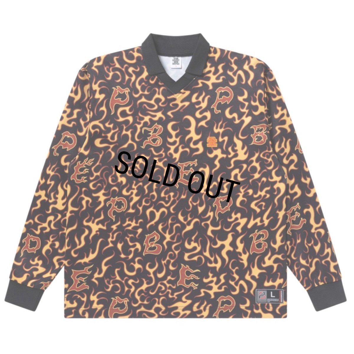 画像1: BlackEyePatch/FLAME PATTERNED GAME SHIRT(MULTI) (1)