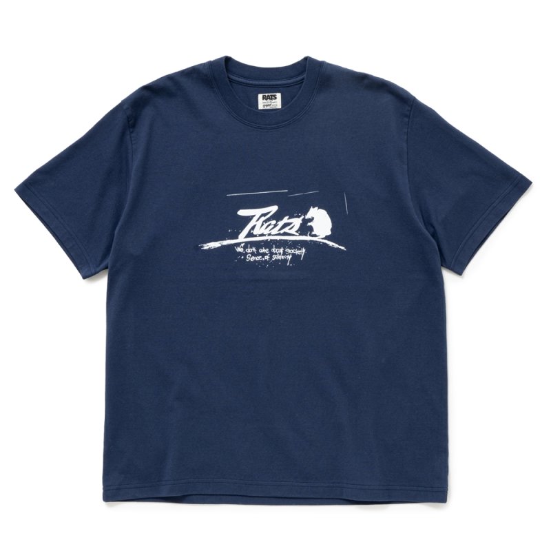 画像1: 【30%OFF】RATS/SCRIPT LOGO WAY OF LIFE TEE（NAVY）［プリントT-24秋冬］