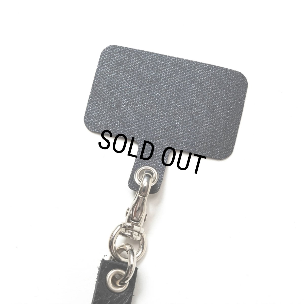 画像3: CALEE/STUDS & KNITTING LEATHER SMART PHONE STRAP（BLACK）［レザースマホストラップ-24秋冬］ (3)