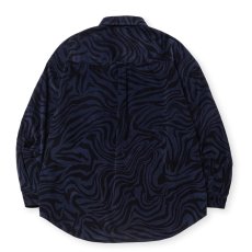 画像2: 【30%OFF】CALEE/ZEBRA PATTERN CORDUROY OVER SH（NAVY）［ゼブラコーデュロイオーバーシャツ-24秋冬］ (2)