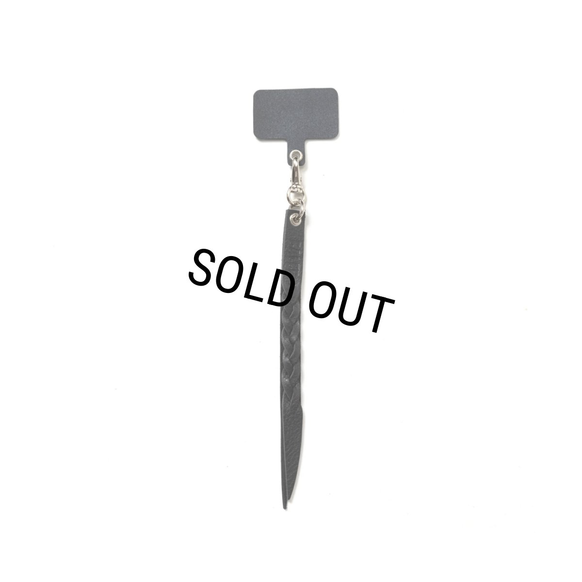 画像2: CALEE/STUDS & KNITTING LEATHER SMART PHONE STRAP（BLACK）［レザースマホストラップ-24秋冬］ (2)