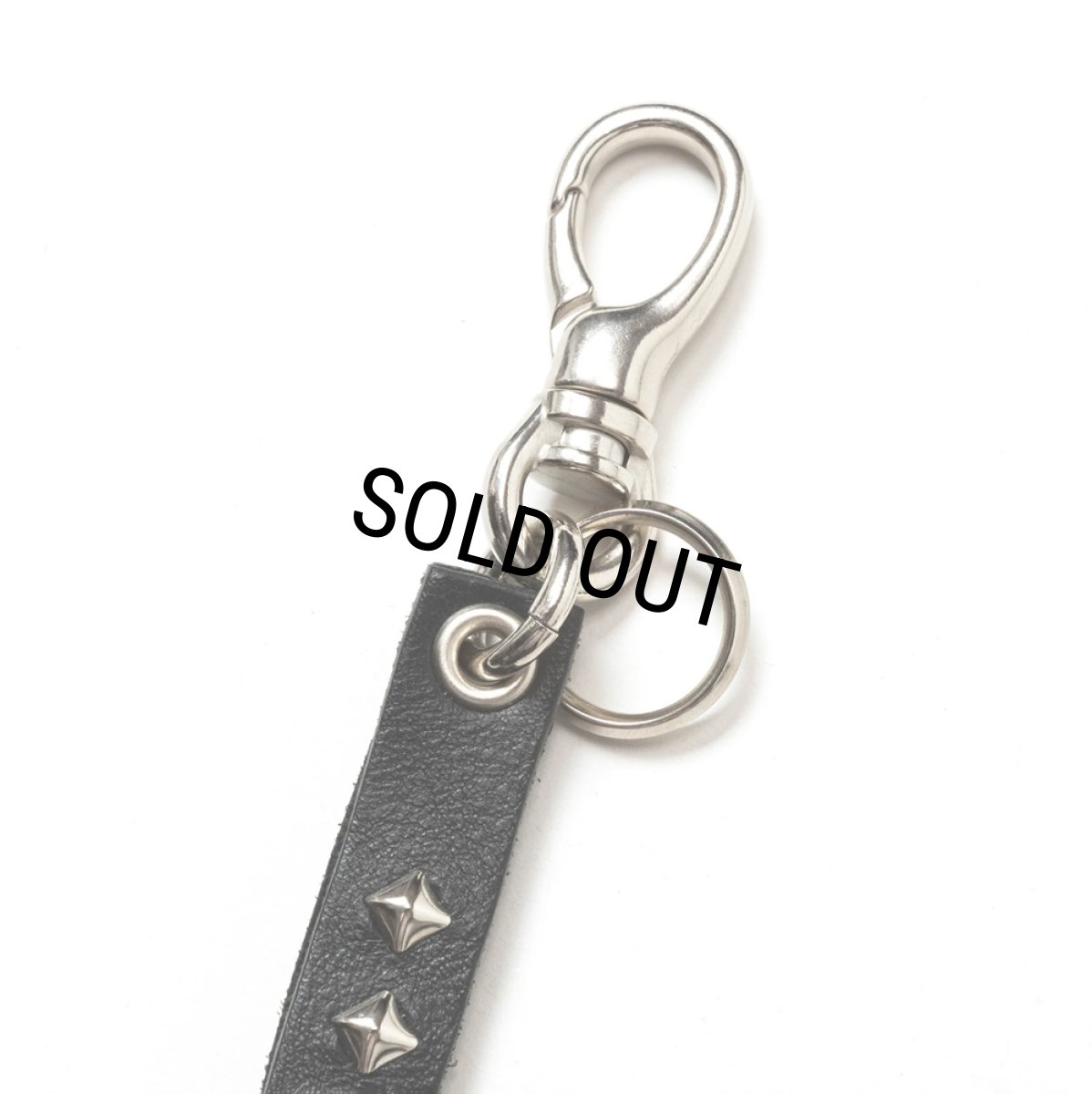 画像3: CALEE/STUDS & KNITTING LEATHER SHORT KEY RING（BLACK）［レザーショートキーリング-24秋冬］ (3)