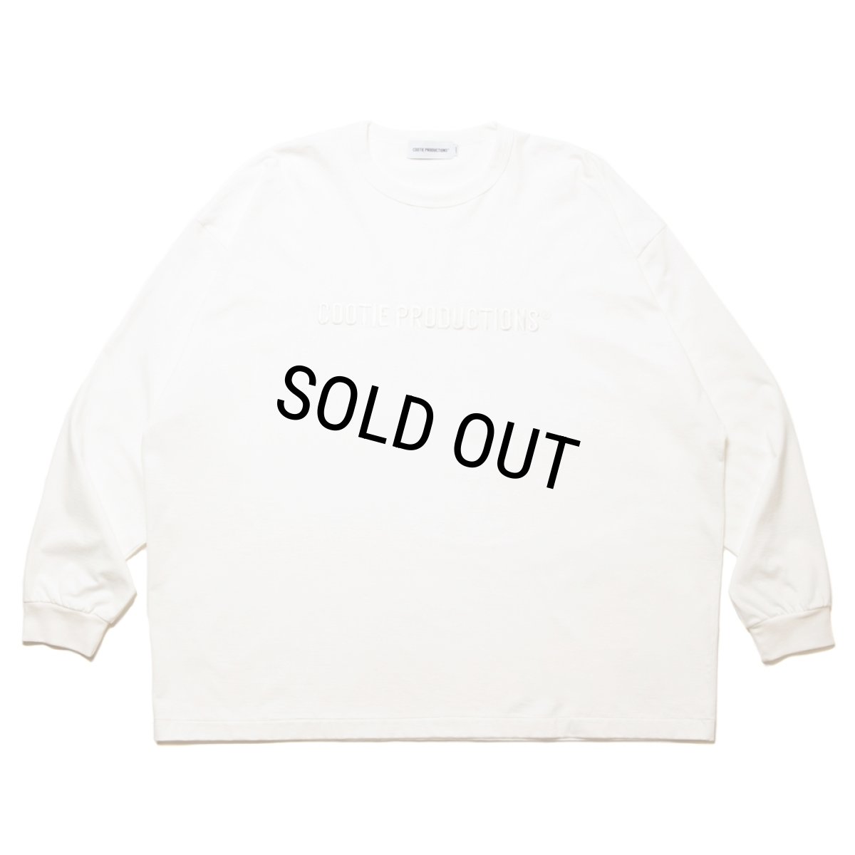 画像1: COOTIE PRODUCTIONS/Oversized L/S Tee（Embroidery）（White）［オーバーサイズ刺繍長袖T-24秋冬］ (1)