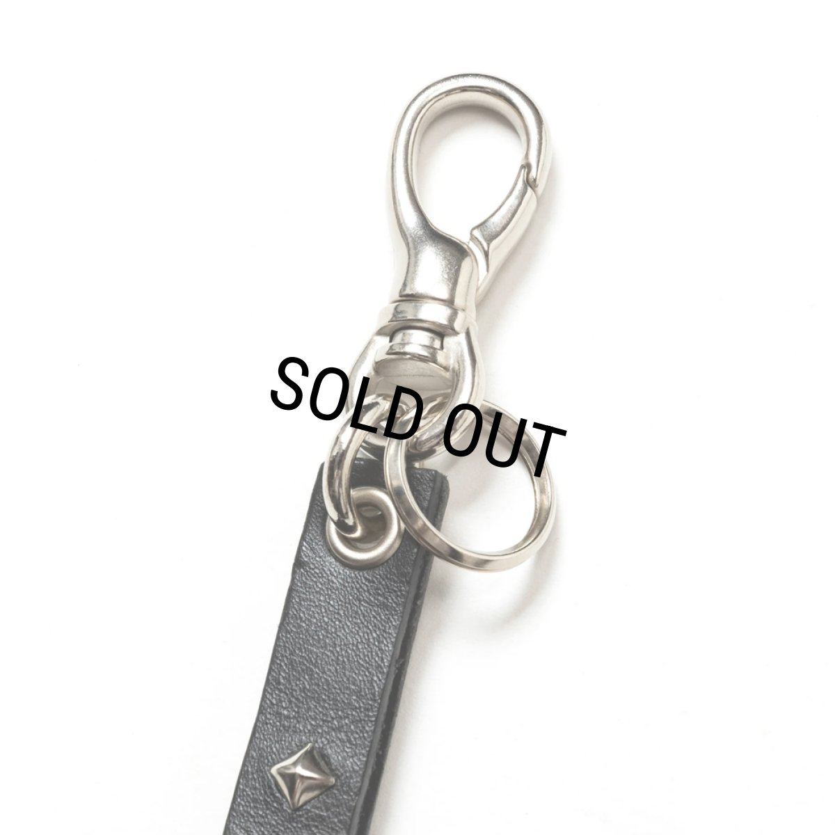 画像3: CALEE/STUDS & KNITTING LEATHER LONG KEY RING（BLACK）［レザーロングキーリング-24秋冬］ (3)