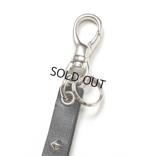 画像3: CALEE/STUDS & KNITTING LEATHER LONG KEY RING（BLACK）［レザーロングキーリング-24秋冬］