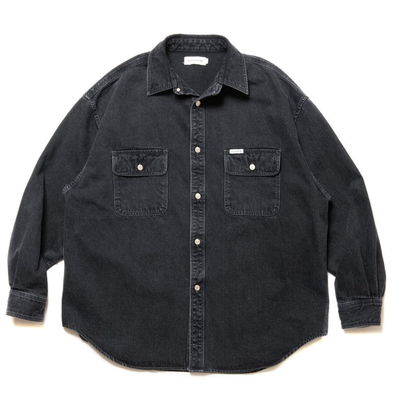 画像1: COOTIE PRODUCTIONS/10.5oz Denim L/S Work Shirt（Black Fade）［デニムワークシャツ-24秋冬］