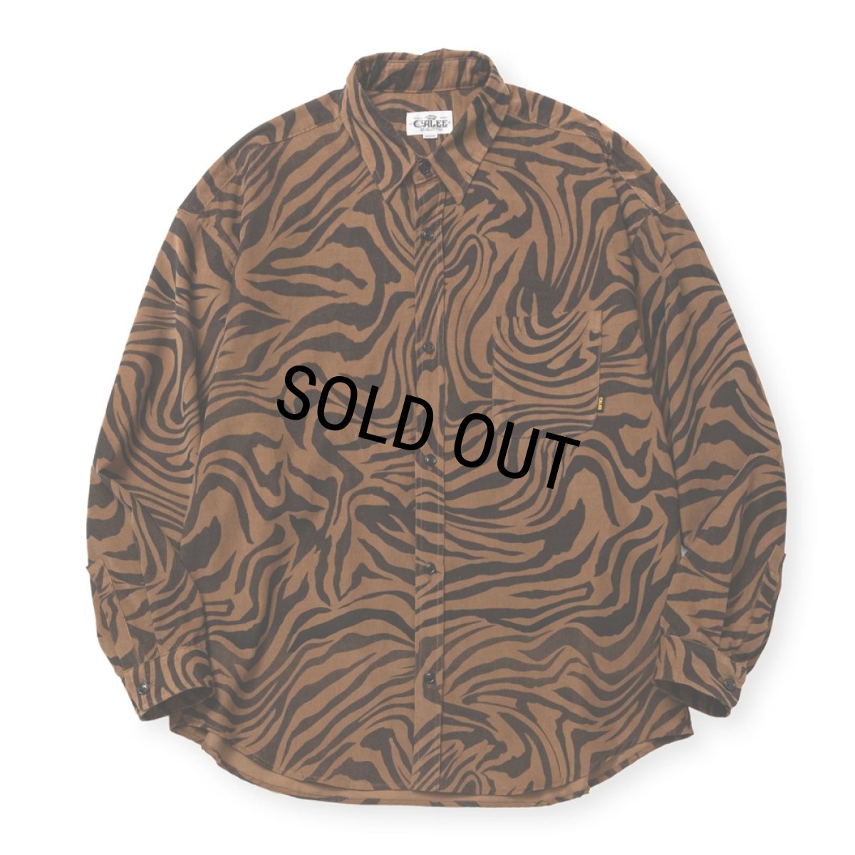 画像1: 【40%OFF】CALEE/ZEBRA PATTERN CORDUROY OVER SH（BROWN）［ゼブラコーデュロイオーバーシャツ-24秋冬］ (1)