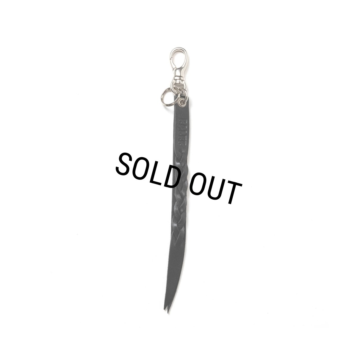 画像2: CALEE/STUDS & KNITTING LEATHER SHORT KEY RING（BLACK）［レザーショートキーリング-24秋冬］ (2)