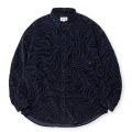 【30%OFF】CALEE/ZEBRA PATTERN CORDUROY OVER SH（NAVY）［ゼブラコーデュロイオーバーシャツ-24秋冬］