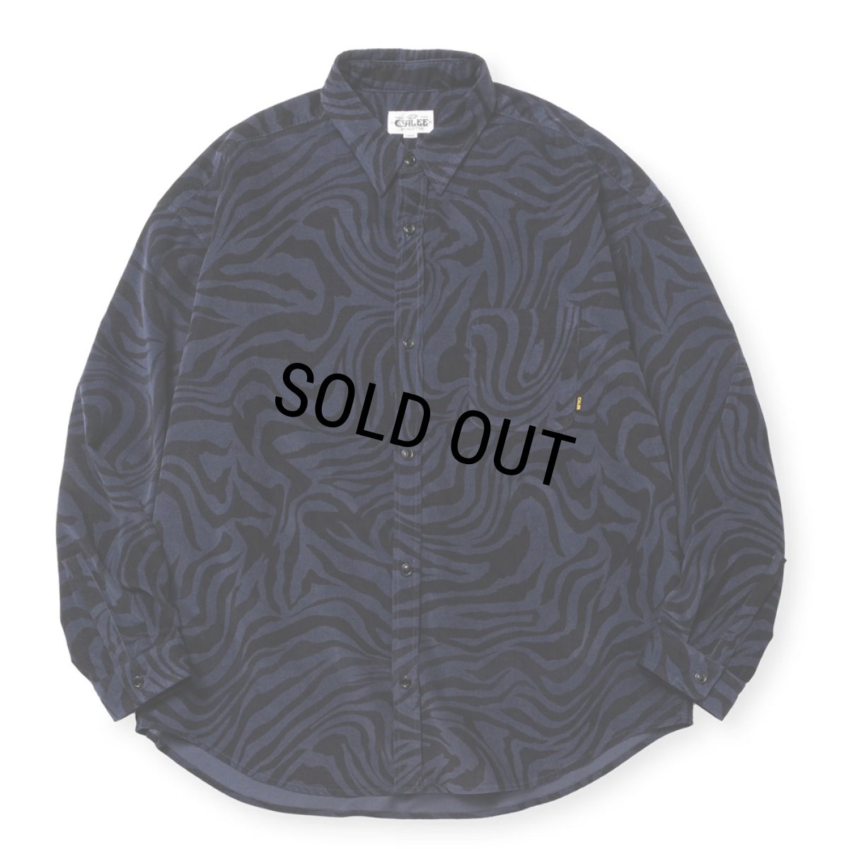 画像1: 【40%OFF】CALEE/ZEBRA PATTERN CORDUROY OVER SH（NAVY）［ゼブラコーデュロイオーバーシャツ-24秋冬］ (1)