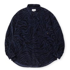 画像1: 【30%OFF】CALEE/ZEBRA PATTERN CORDUROY OVER SH（NAVY）［ゼブラコーデュロイオーバーシャツ-24秋冬］ (1)