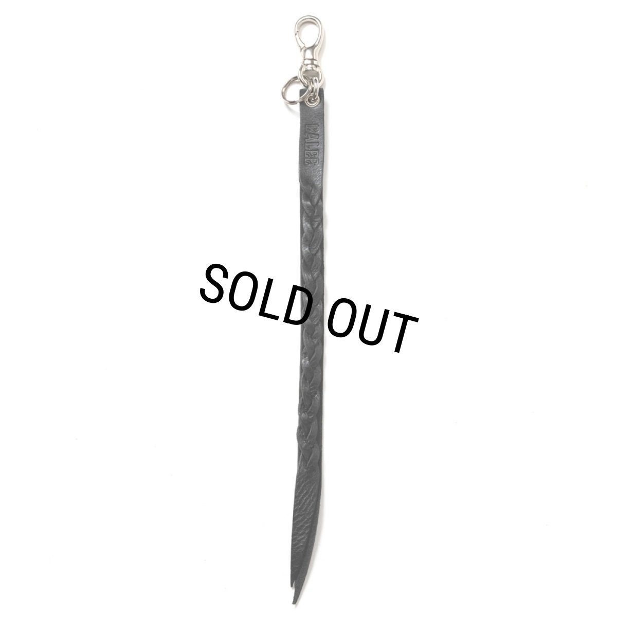 画像2: CALEE/STUDS & KNITTING LEATHER LONG KEY RING（BLACK）［レザーロングキーリング-24秋冬］ (2)