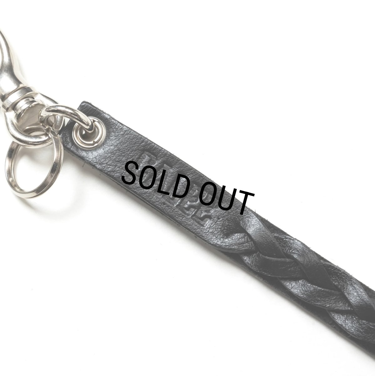 画像5: CALEE/STUDS & KNITTING LEATHER SHORT KEY RING（BLACK）［レザーショートキーリング-24秋冬］ (5)