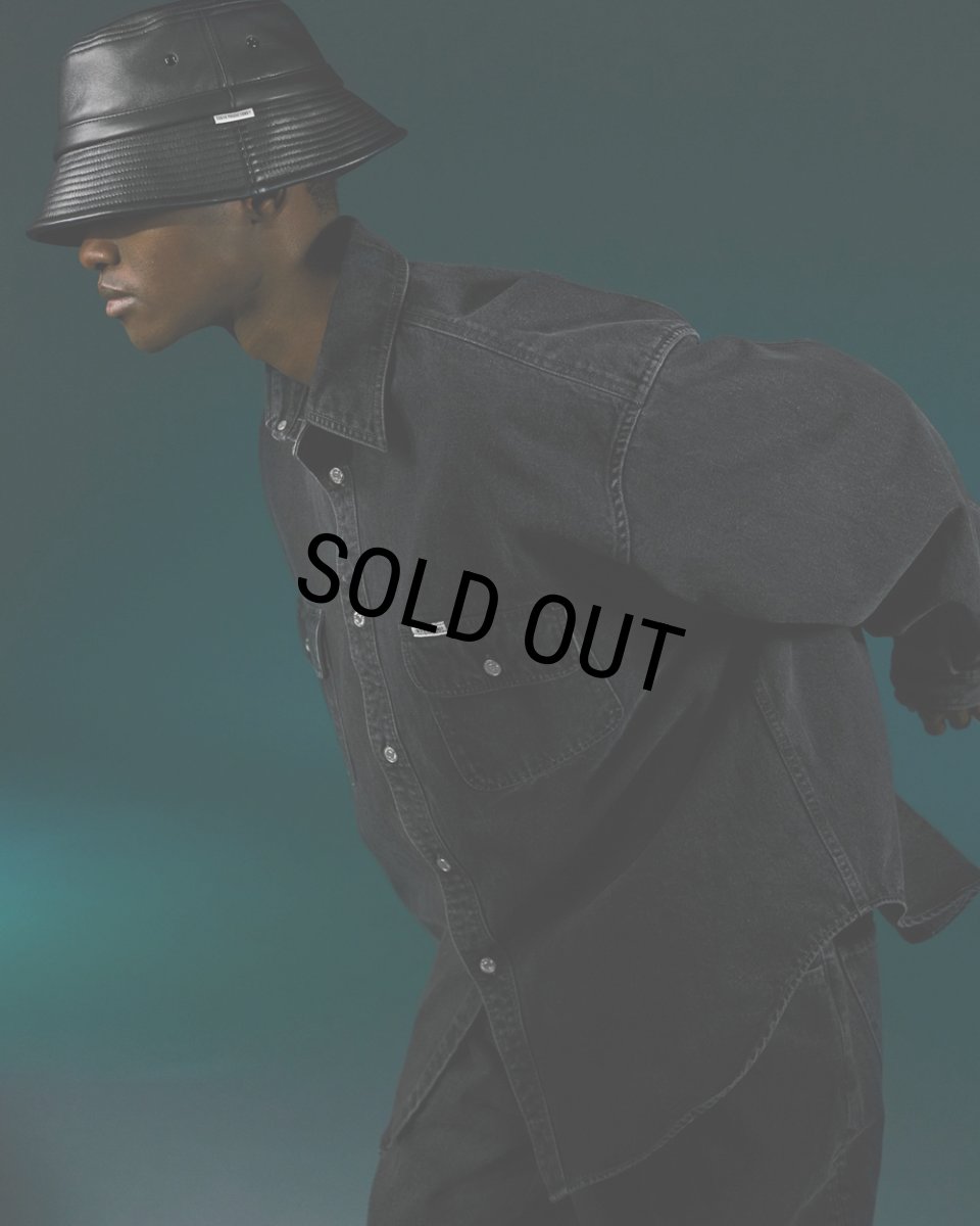 画像5: COOTIE PRODUCTIONS/10.5oz Denim L/S Work Shirt（Black Fade）［デニムワークシャツ-24秋冬］ (5)