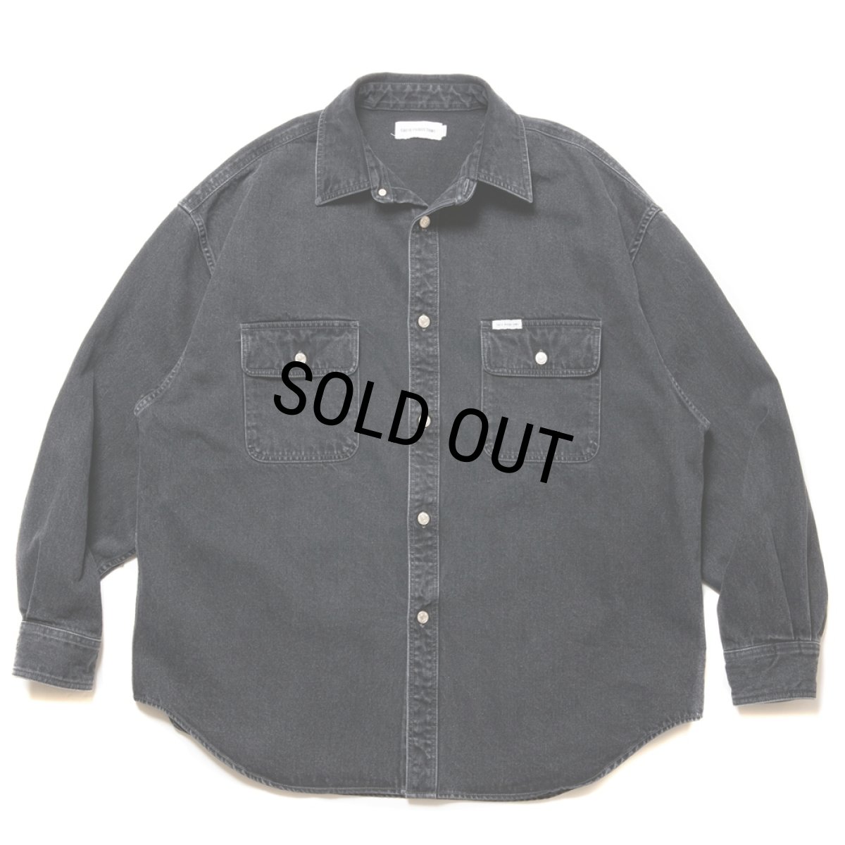 画像1: COOTIE PRODUCTIONS/10.5oz Denim L/S Work Shirt（Black Fade）［デニムワークシャツ-24秋冬］ (1)