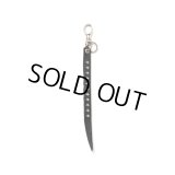 CALEE/STUDS & KNITTING LEATHER SHORT KEY RING（BLACK）［レザーショートキーリング-24秋冬］