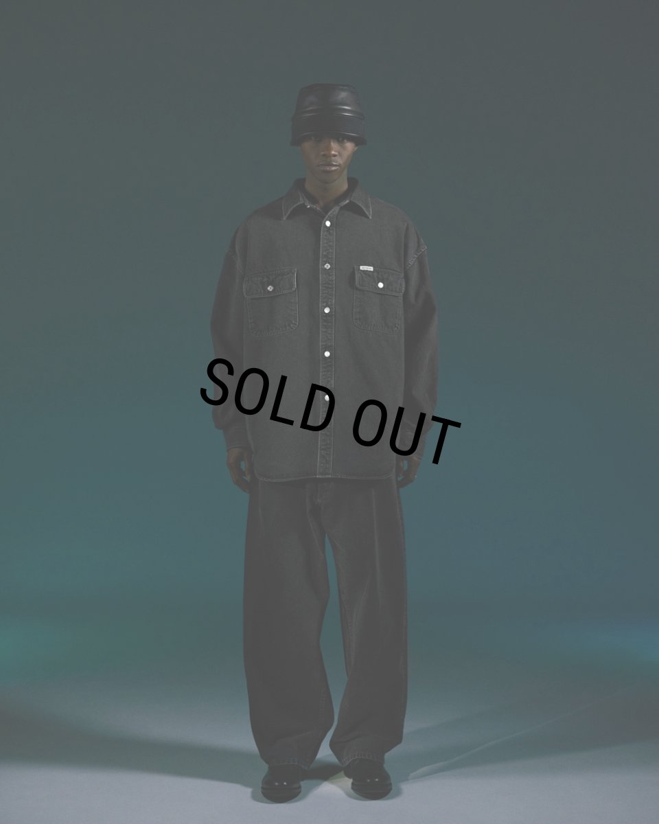 画像4: COOTIE PRODUCTIONS/10.5oz Denim L/S Work Shirt（Black Fade）［デニムワークシャツ-24秋冬］ (4)