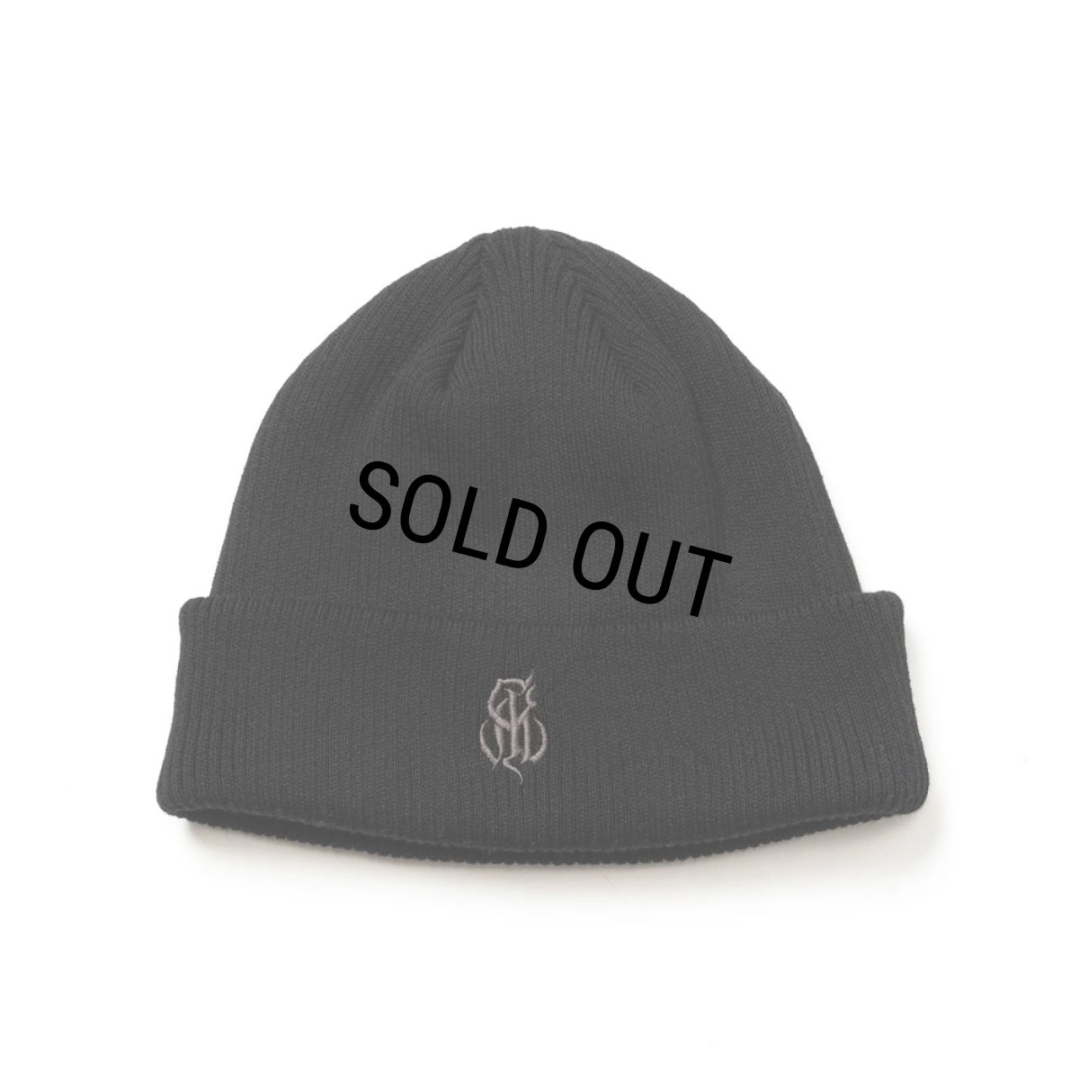 画像1: CALEE/CAL NT LOGO KNIT CAP（BLACK）［ニットキャップ-24秋冬］ (1)