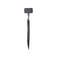 画像1: CALEE/STUDS & KNITTING LEATHER SMART PHONE STRAP（BLACK）［レザースマホストラップ-24秋冬］ (1)