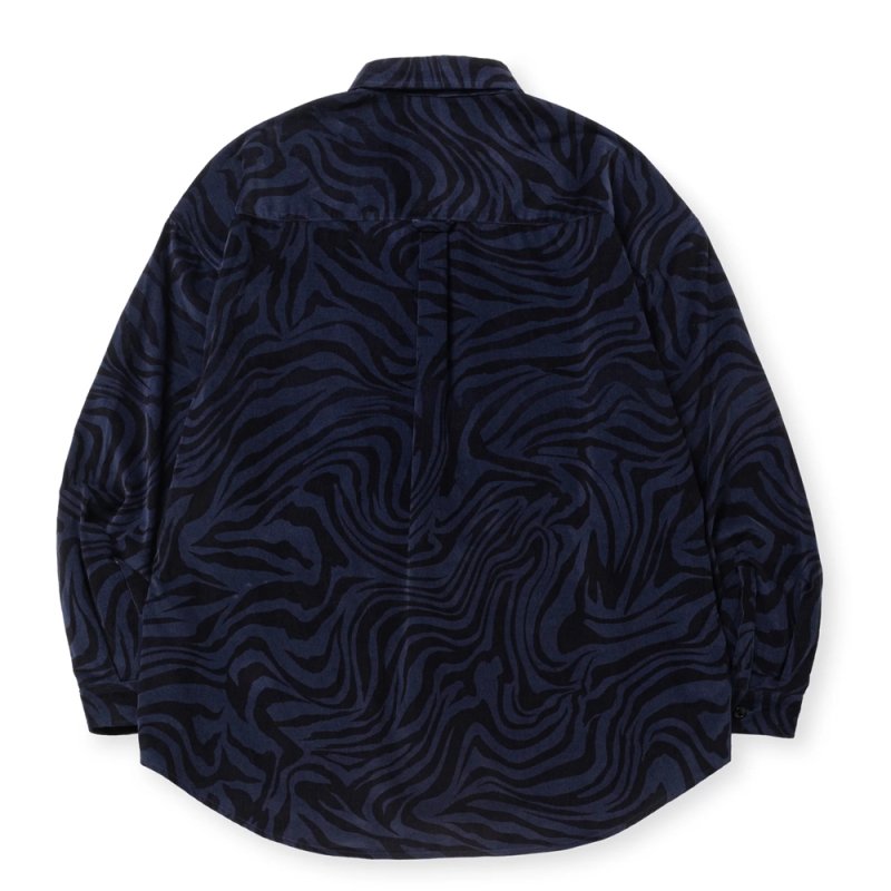 画像2: 【30%OFF】CALEE/ZEBRA PATTERN CORDUROY OVER SH（NAVY）［ゼブラコーデュロイオーバーシャツ-24秋冬］