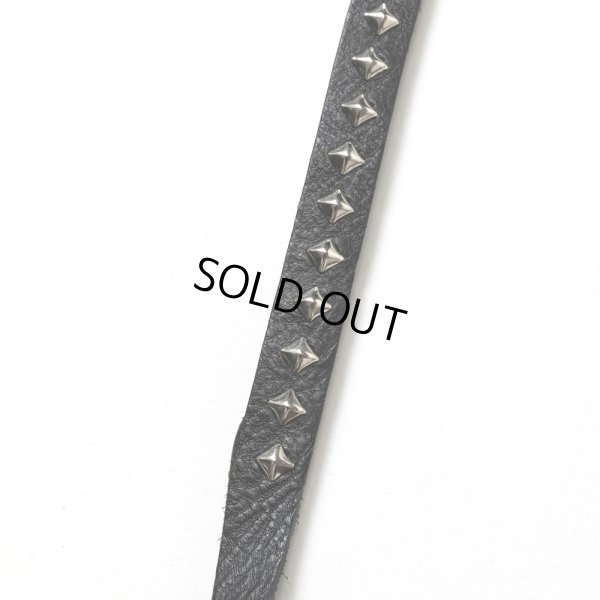 画像4: CALEE/STUDS & KNITTING LEATHER LONG KEY RING（BLACK）［レザーロングキーリング-24秋冬］