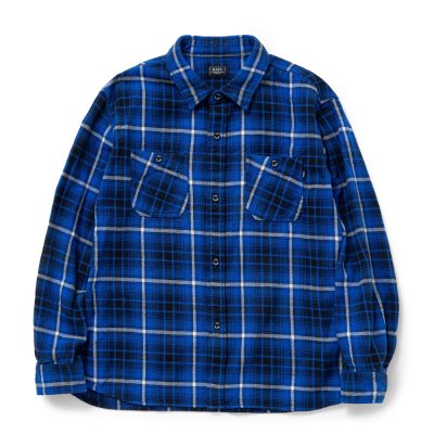 画像1: 【30%OFF】RATS/COTTON FLANNEL BLUE CHECK SHIRT（BLUE CHECK）［フランネルチェックシャツ-24秋冬］