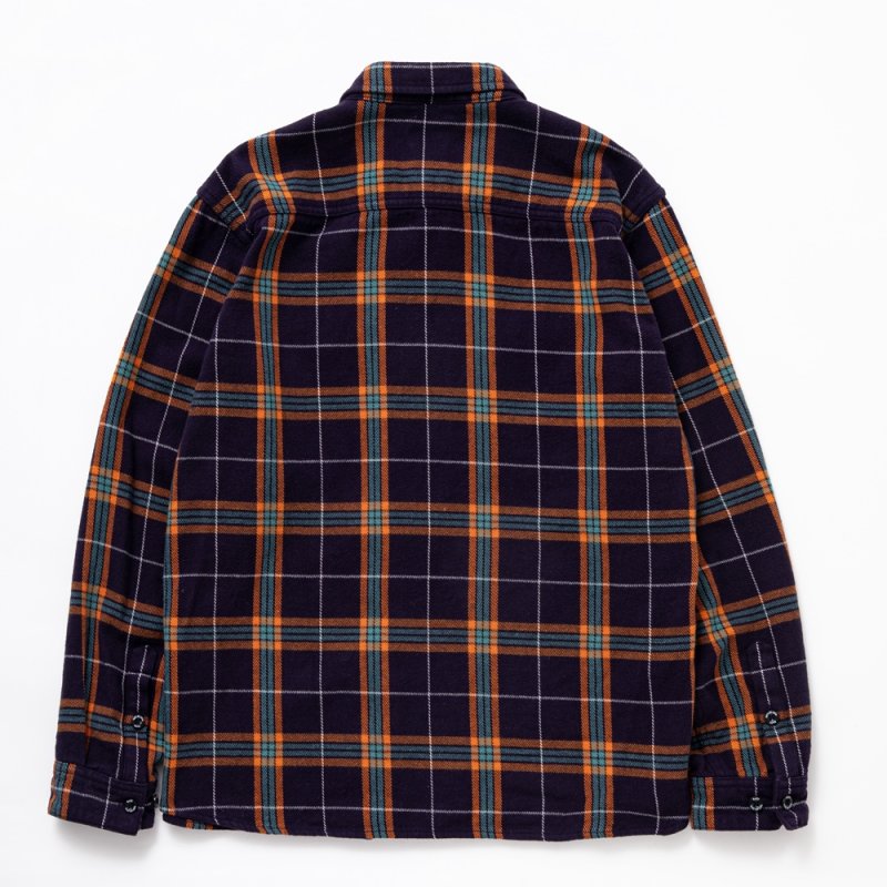 画像2: 【30%OFF】RATS/COTTON FLANNEL NAVY CHECK SHIRT（NAVY CHECK）［フランネルチェックシャツ-24秋冬］