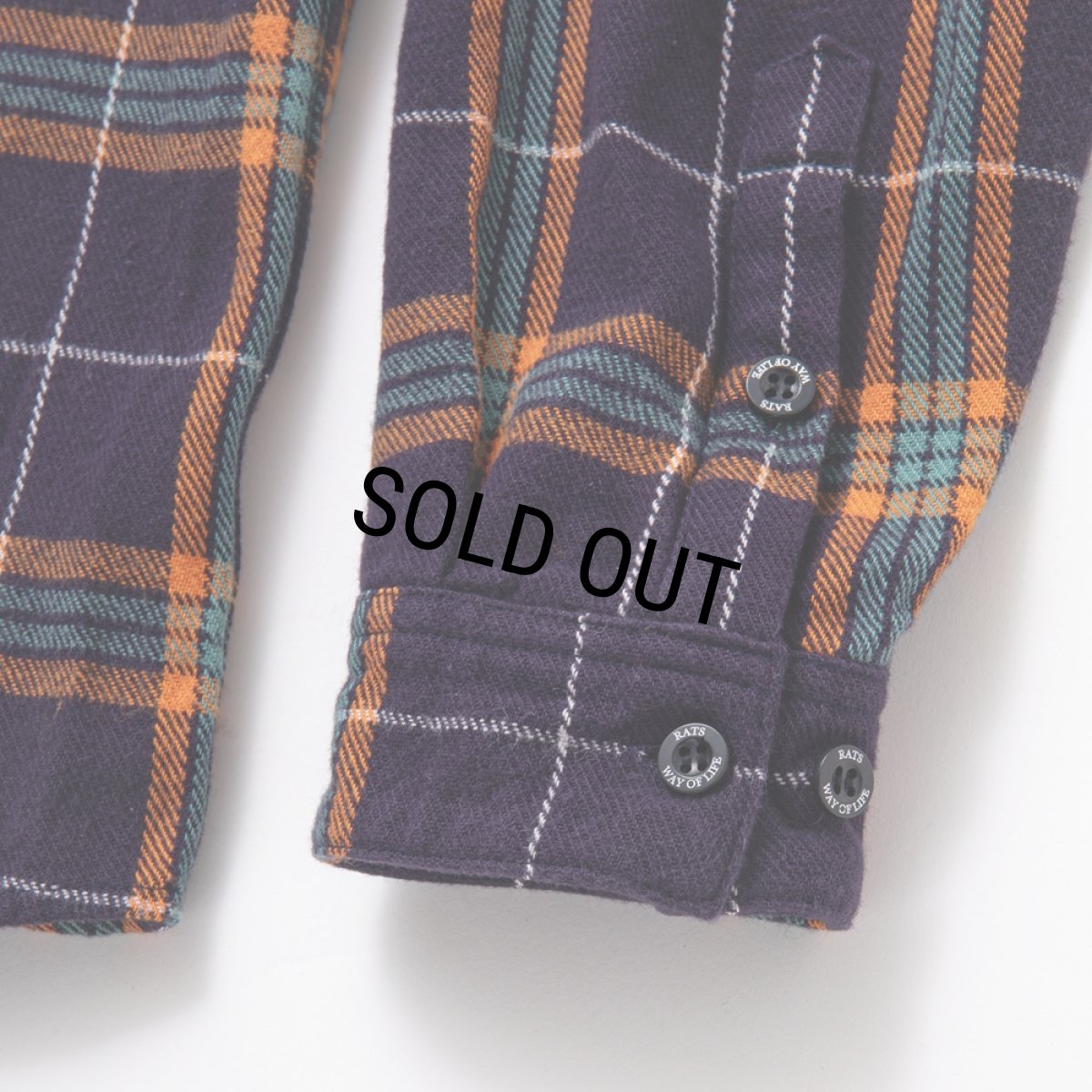 画像7: 【40%OFF】RATS/COTTON FLANNEL NAVY CHECK SHIRT（NAVY CHECK）［フランネルチェックシャツ-24秋冬］ (7)