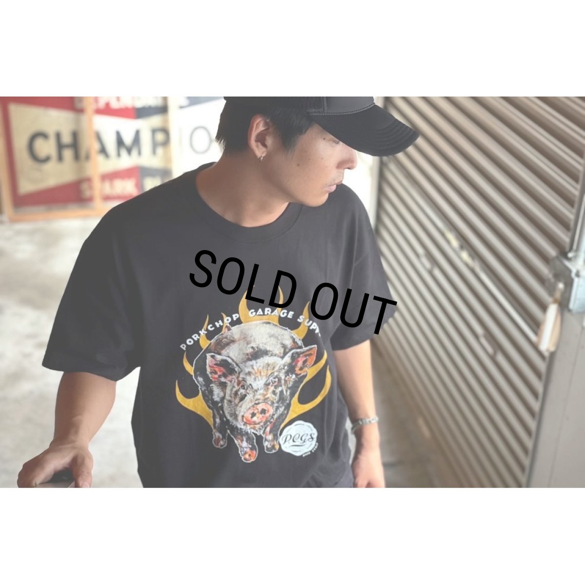画像5: PORKCHOP/MASA SCULP TEE C（BLACK）［プリントT-24秋冬］ (5)