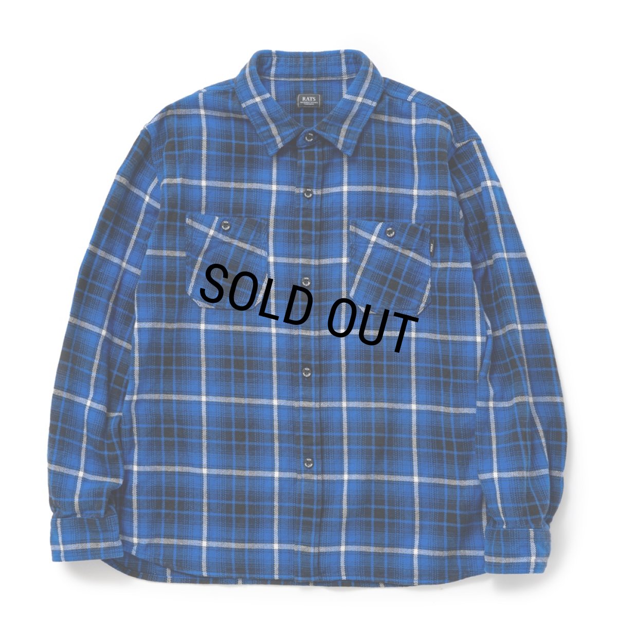 画像1: 【40%OFF】RATS/COTTON FLANNEL BLUE CHECK SHIRT（BLUE CHECK）［フランネルチェックシャツ-24秋冬］ (1)