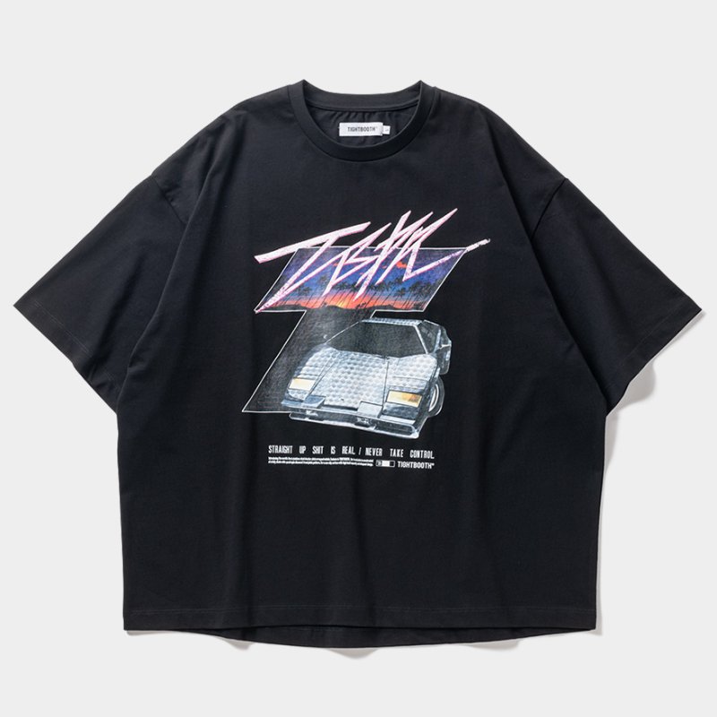 画像1: 【30%OFF】TIGHTBOOTH/INITIAL T T-SHIRT（Black）［プリントT-24秋冬］