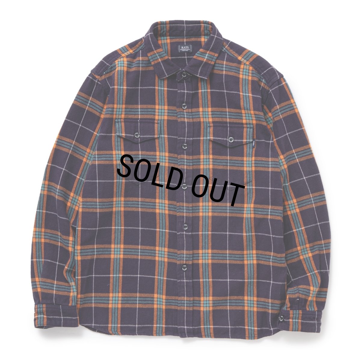 画像1: 【40%OFF】RATS/COTTON FLANNEL NAVY CHECK SHIRT（NAVY CHECK）［フランネルチェックシャツ-24秋冬］ (1)