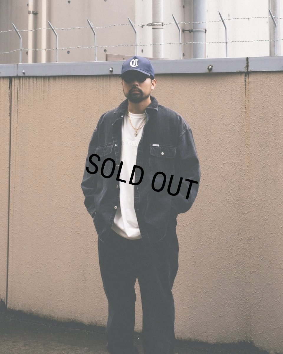 画像2: COOTIE PRODUCTIONS/10.5oz Denim L/S Work Shirt（Black Fade）［デニムワークシャツ-24秋冬］ (2)