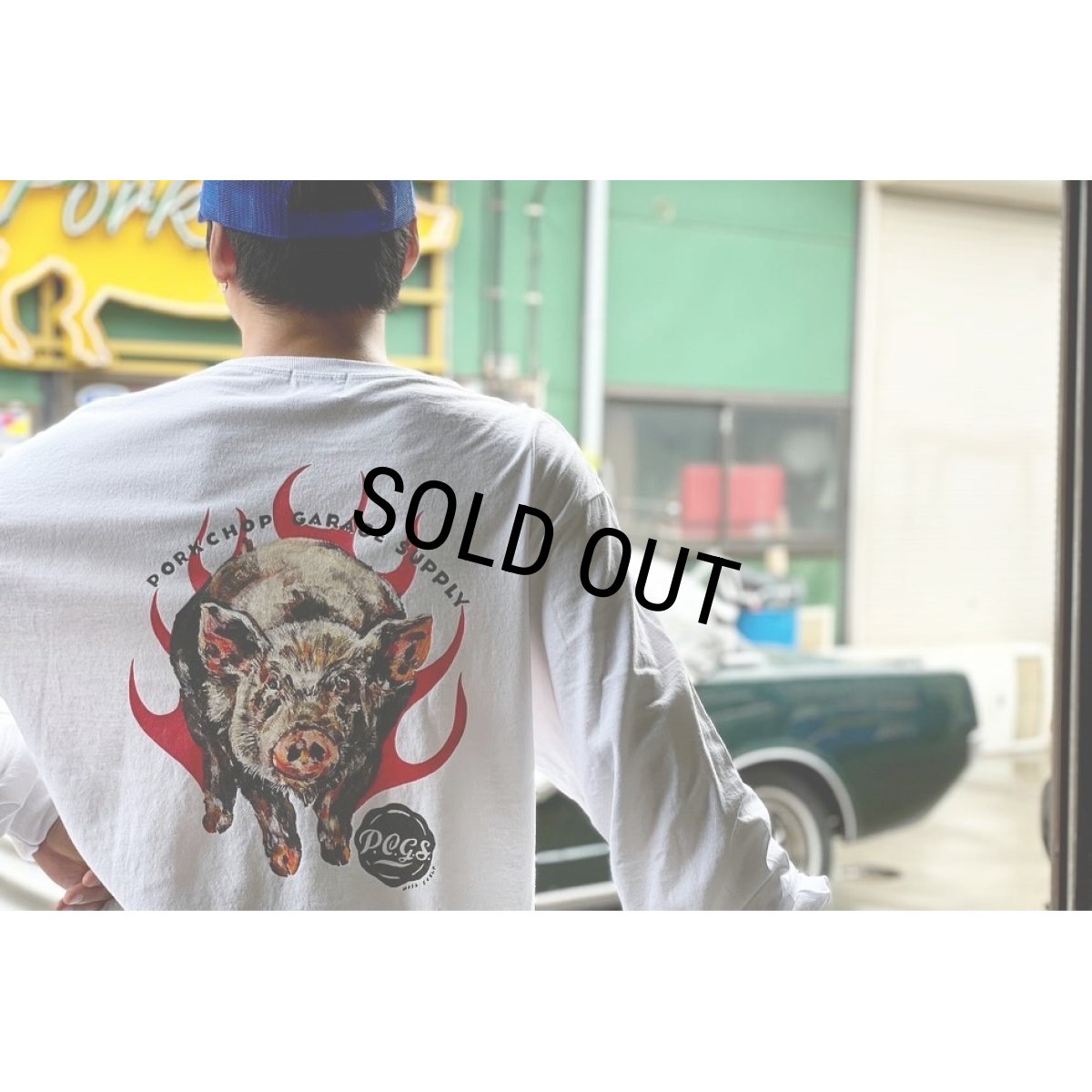 画像5: PORKCHOP/MASA SCULP L/S TEE C（NAVY）［プリント長袖T-24秋冬］ (5)