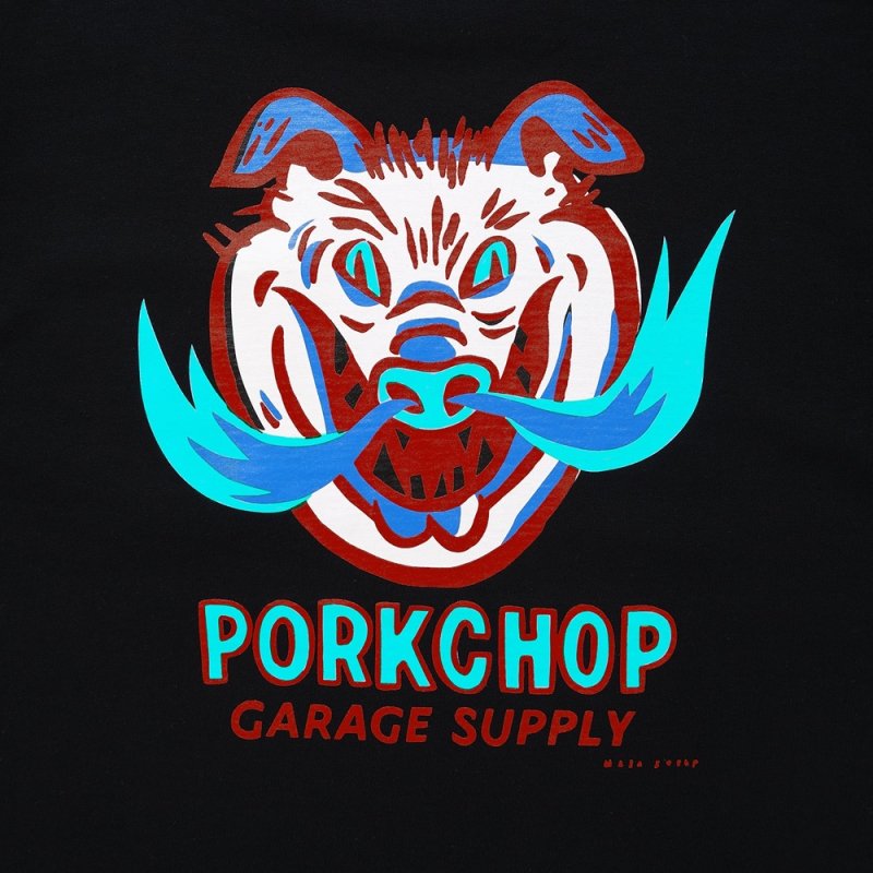 画像3: PORKCHOP/MASA SCULP POCKET TEE A（BLACK）［プリントポケT-24秋冬］