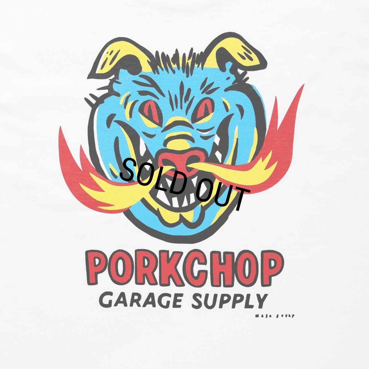 画像4: PORKCHOP/MASA SCULP POCKET TEE A（WHITE）［プリントポケT-24秋冬］ (4)