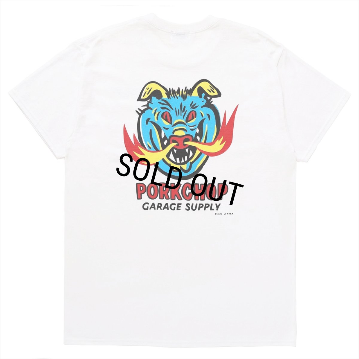 画像1: PORKCHOP/MASA SCULP POCKET TEE A（WHITE）［プリントポケT-24秋冬］ (1)