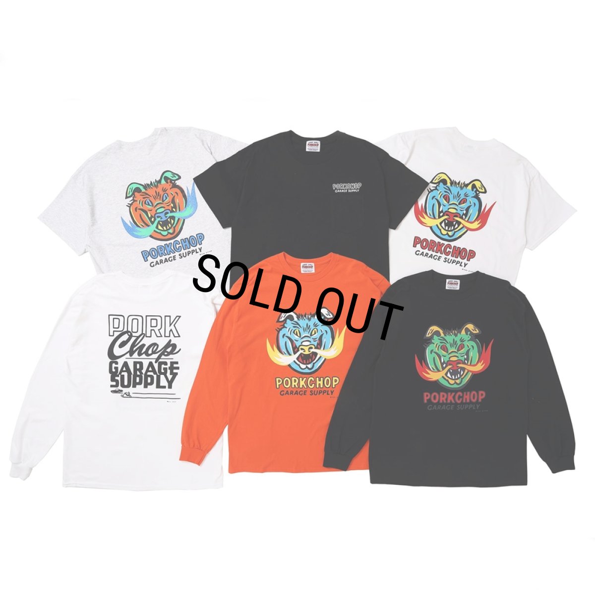 画像5: PORKCHOP/MASA SCULP L/S TEE A（ORANGE）［プリント長袖T-24秋冬］ (5)