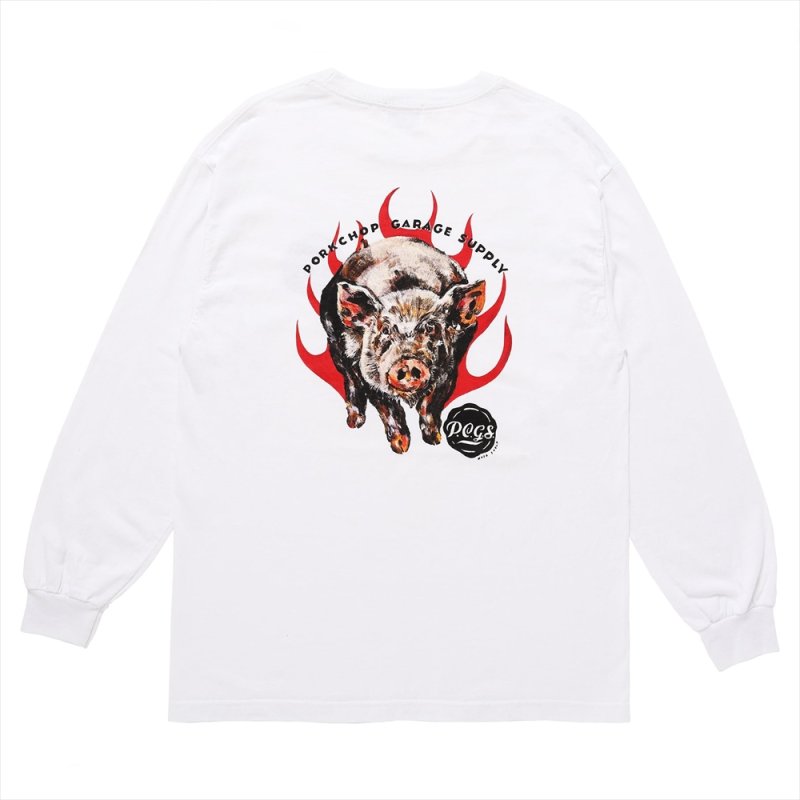 画像2: PORKCHOP/MASA SCULP L/S TEE C（WHITE）［プリント長袖T-24秋冬］