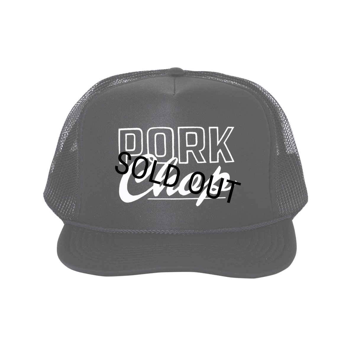 画像1: PORKCHOP/MASA SCULP MESH CAP B（BLACK）［メッシュキャップ-24秋冬］ (1)