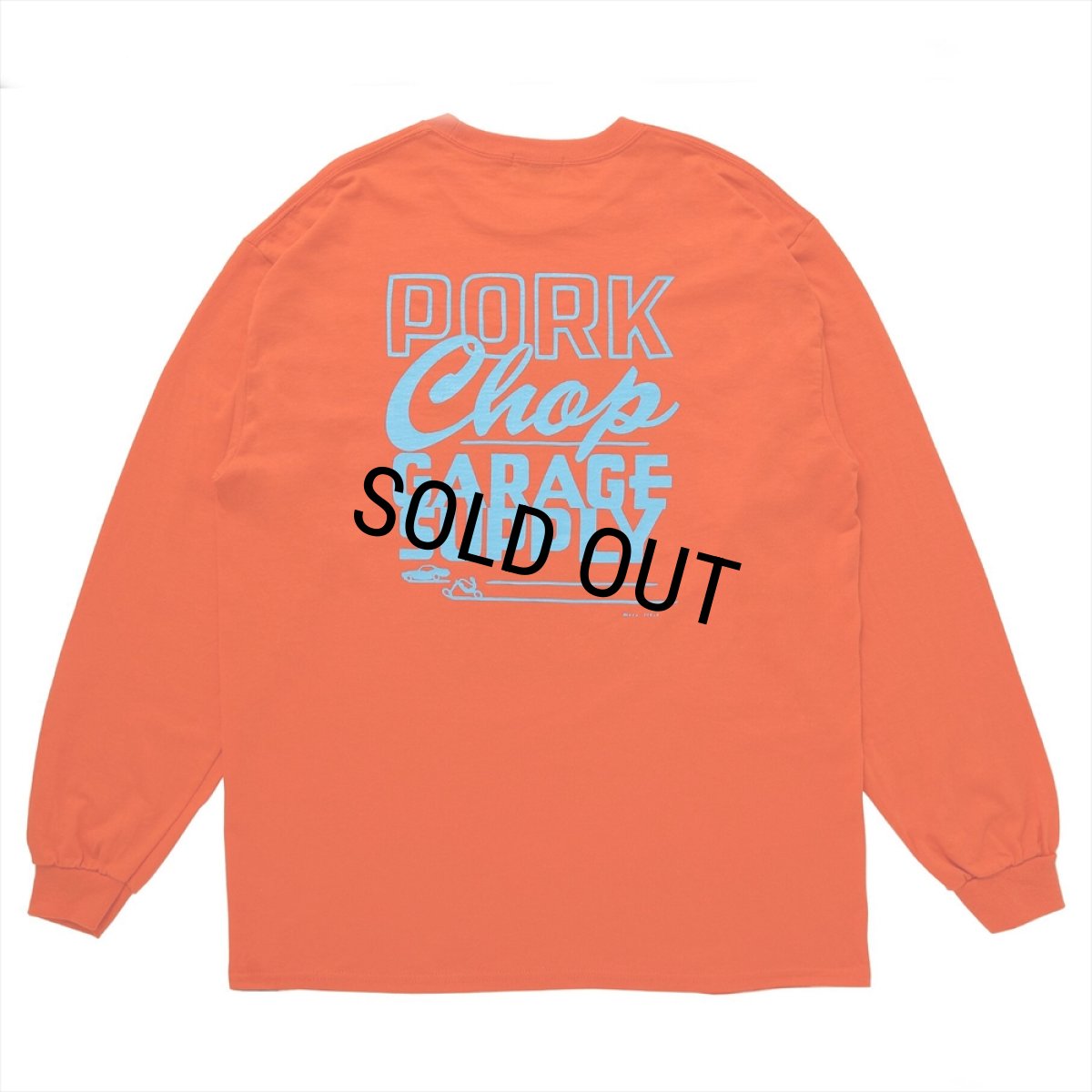 画像2: PORKCHOP/MASA SCULP L/S TEE A（ORANGE）［プリント長袖T-24秋冬］ (2)