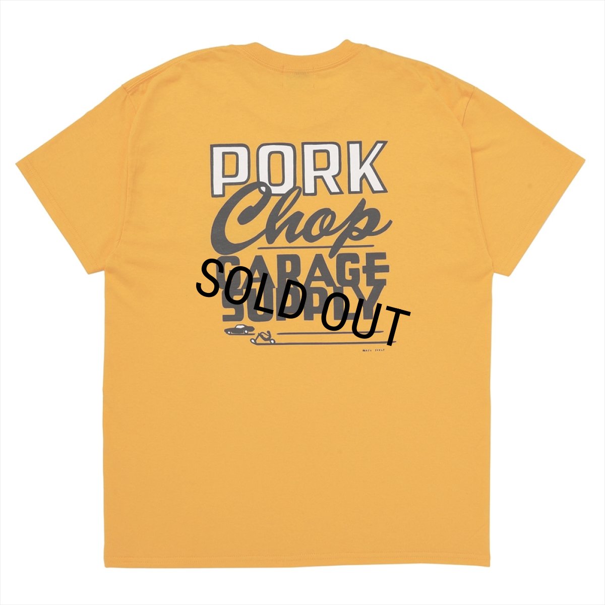 画像1: PORKCHOP/MASA SCULP TEE B（GOLD）［プリントT-24秋冬］ (1)