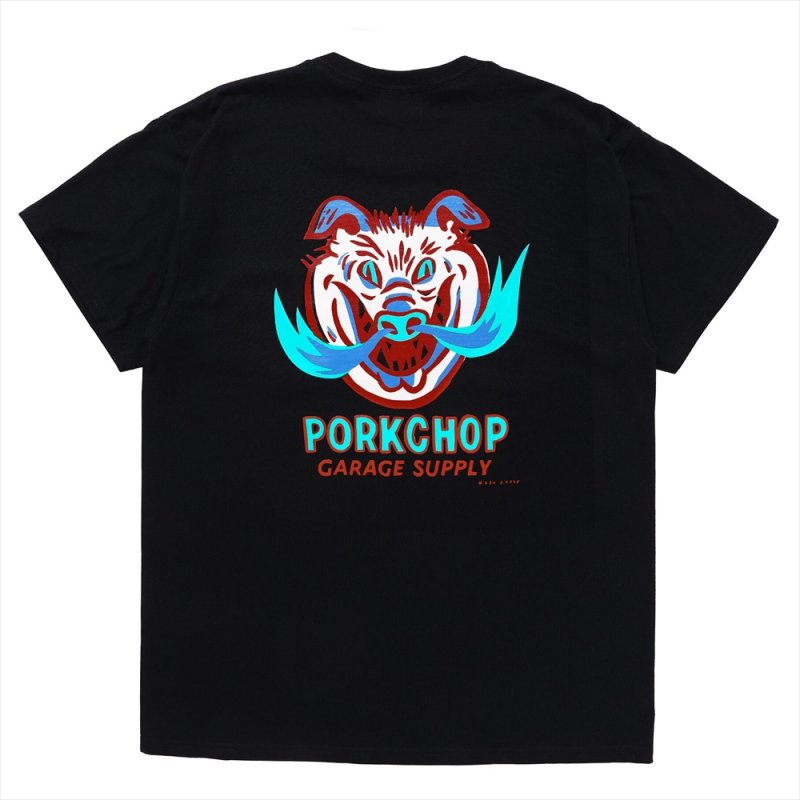 画像2: PORKCHOP/MASA SCULP POCKET TEE A（BLACK）［プリントポケT-24秋冬］